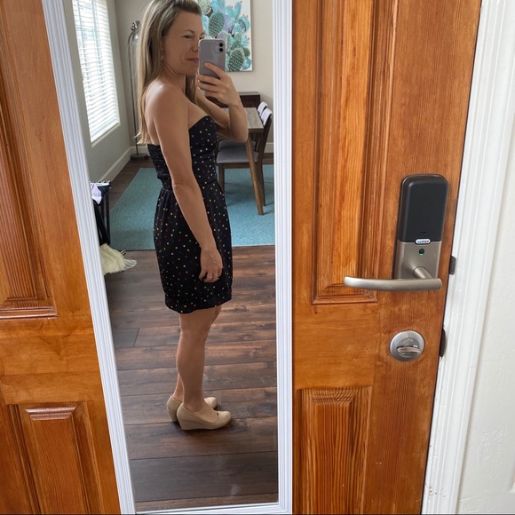 BCBG strapless black polka dot dress - Picture 3 of 7